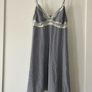 Striped Lace Trim Nightgown